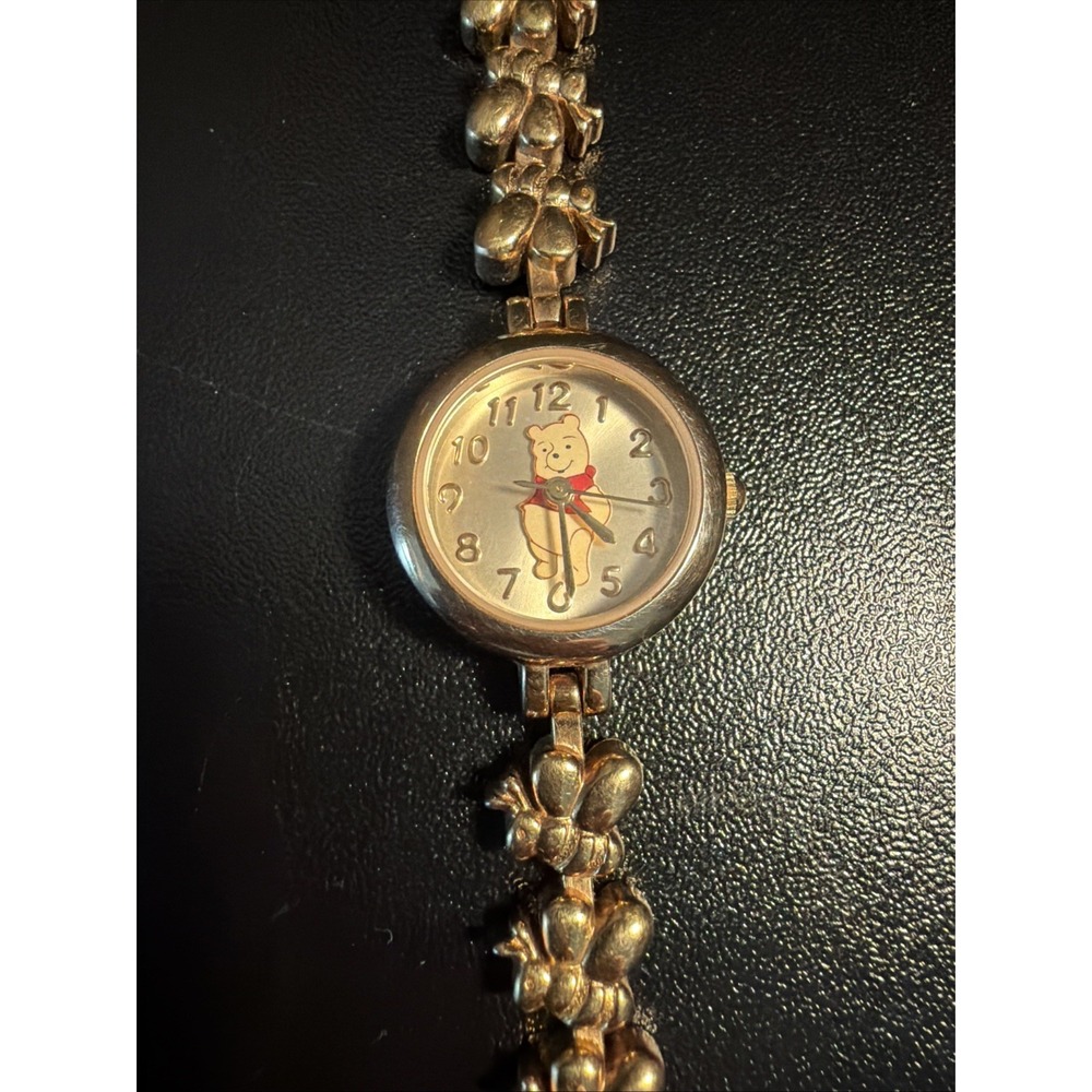 Disney Winnie The Pooh Honey Bee Links Gold Watch Adjustable 7" MU0674 Rare!
